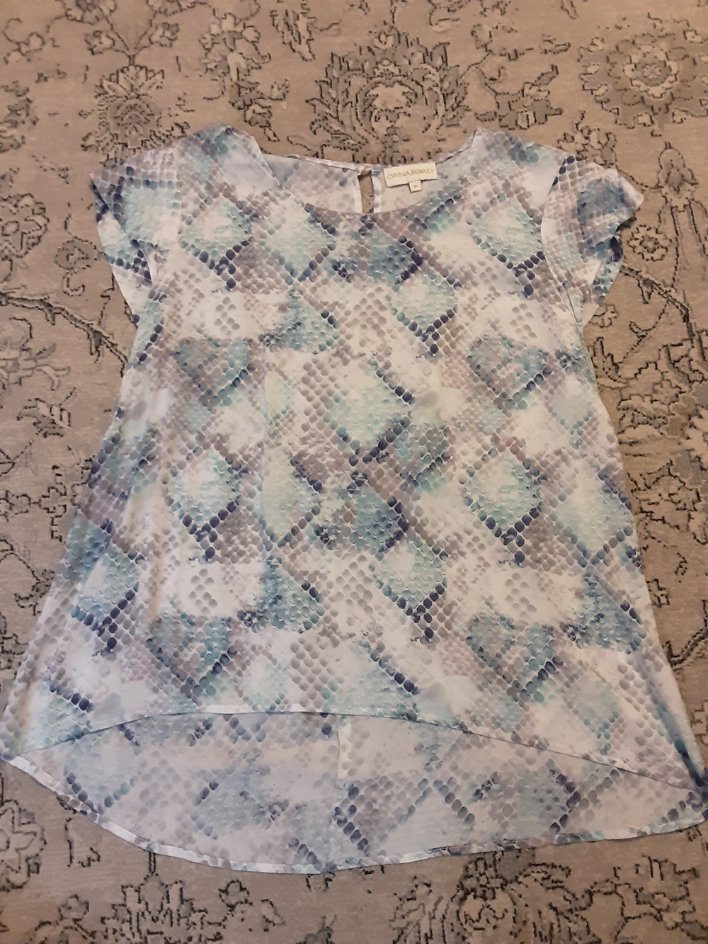 Cynthia Rowley Snake Print Silk Top